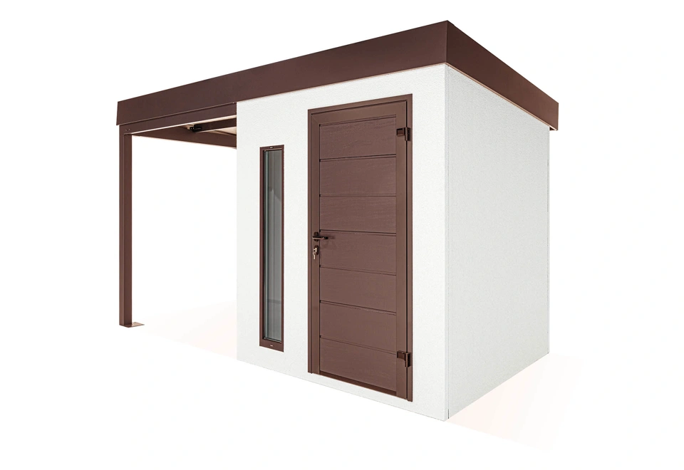 GARDEON® Zahradní domek s dveřmi Hörmann, světlíkem a přístřeškem