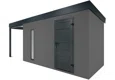 GARDEON® Zahradní domek s dveřmi Hörmann, světlíkem a přístřeškem