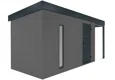 GARDEON® Zahradní domek s dveřmi Hörmann, světlíkem a přístřeškem
