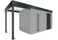 GARDEON® Zahradní domek s dveřmi Hörmann, světlíkem a přístřeškem