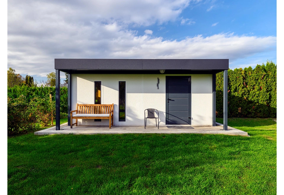 GARDEON® Zahradní domek s dveřmi, oknem, světlíky a přístřeškem