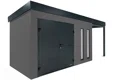 GARDEON® Zahradní domek s dvojitými dveřmi Hörmann a přístřeškem