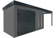 GARDEON® Zahradní domek s dvojitými dveřmi Hörmann a přístřeškem