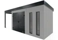 GARDEON® Zahradní domek s dvojitými dveřmi Hörmann a přístřeškem