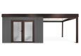 GARDEON® Zahradní domek s dvojitými panoramatickými dveřmi a přístřeškem