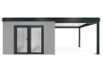 GARDEON® Zahradní domek s dvojitými panoramatickými dveřmi a přístřeškem