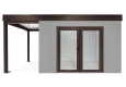 GARDEON® Zahradní domek s dvojitými panoramatickými dveřmi a přístřeškem