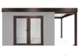 GARDEON® Zahradní domek s dvojitými panoramatickými dveřmi a přístřeškem