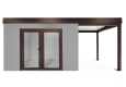GARDEON® Zahradní domek s dvojitými panoramatickými dveřmi a přístřeškem
