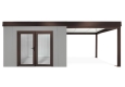 GARDEON® Zahradní domek s dvojitými panoramatickými dveřmi a přístřeškem