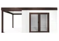 GARDEON® Zahradní domek s dvojitými panoramatickými dveřmi a přístřeškem