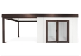 GARDEON® Zahradní domek s dvojitými panoramatickými dveřmi a přístřeškem
