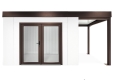 GARDEON® Zahradní domek s dvojitými panoramatickými dveřmi a přístřeškem