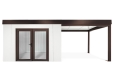 GARDEON® Zahradní domek s dvojitými panoramatickými dveřmi a přístřeškem