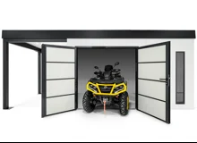 GARDEON® Zahradní domek s dvoukřídlými dveřmi Hörmann,dvěma světlíky a přístřeškem