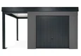 GARDEON® Zahradní domek s garážovými vraty Hörmann a levým přístřeškem
