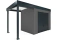GARDEON® Zahradní domek s garážovými vraty Hörmann a levým přístřeškem