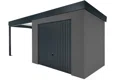 GARDEON® Zahradní domek s garážovými vraty Hörmann a levým přístřeškem