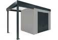 GARDEON® Zahradní domek s garážovými vraty Hörmann a levým přístřeškem