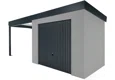 GARDEON® Zahradní domek s garážovými vraty Hörmann a levým přístřeškem