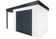 GARDEON® Zahradní domek s garážovými vraty Hörmann a levým přístřeškem