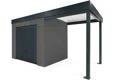 GARDEON® Zahradní domek s garážovými vraty Hörmann a pravým přístřeškem