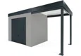GARDEON® Zahradní domek s garážovými vraty Hörmann a pravým přístřeškem