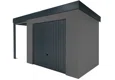GARDEON® Zahradní domek s garážovými vraty Hörmann a přístřeškem
