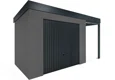 GARDEON® Zahradní domek s garážovými vraty Hörmann a přístřeškem