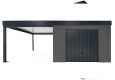 GARDEON® Zahradní domek s garážovými vraty Hörmann a přístřeškem