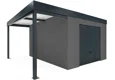 GARDEON® Zahradní domek s garážovými vraty Hörmann a přístřeškem