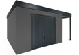 GARDEON® Zahradní domek s garážovými vraty Hörmann a přístřeškem
