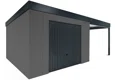 GARDEON® Zahradní domek s garážovými vraty Hörmann a přístřeškem
