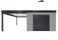 GARDEON® Zahradní domek s garážovými vraty Hörmann a přístřeškem