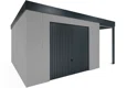 GARDEON® Zahradní domek s garážovými vraty Hörmann a přístřeškem