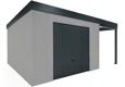 GARDEON® Zahradní domek s garážovými vraty Hörmann a přístřeškem