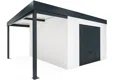 GARDEON® Zahradní domek s garážovými vraty Hörmann a přístřeškem