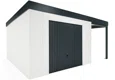 GARDEON® Zahradní domek s garážovými vraty Hörmann a přístřeškem