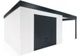 GARDEON® Zahradní domek s garážovými vraty Hörmann a přístřeškem