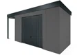 GARDEON® Zahradní domek s garážovými vraty Hörmann a přístřeškem