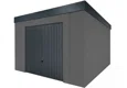 Garden house 3,5m x 4m with Hormann garage door in dark grey 