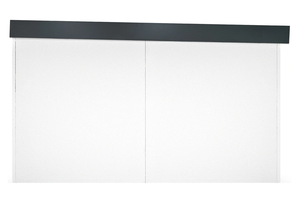 Garden house 3,5m x 4m with Hormann garage door with white plaster walls and antracit athic