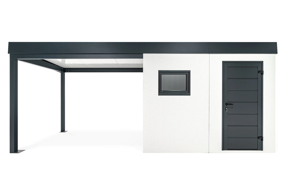 GARDEON® Zahradní domek s oknem a přístřeškem na levé straně