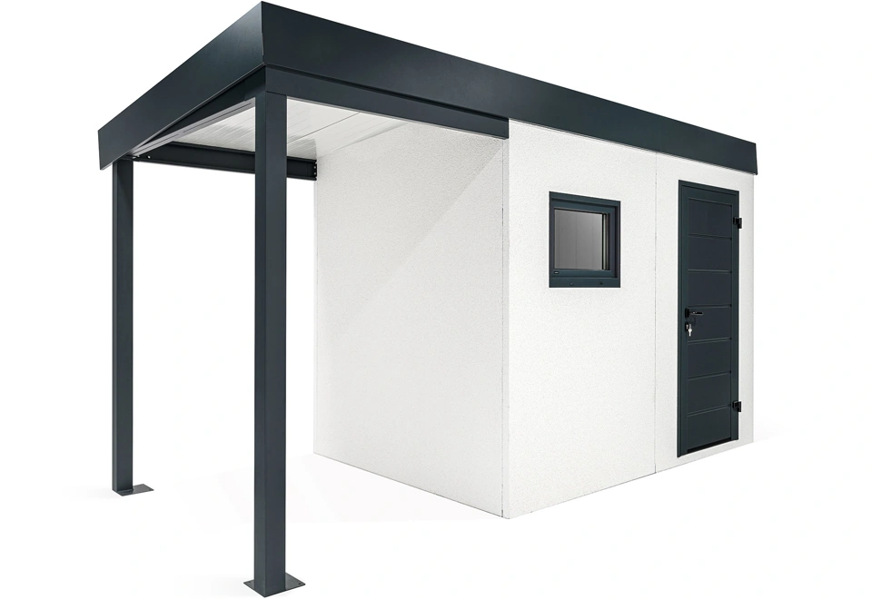 GARDEON® Zahradní domek s oknem a přístřeškem na levé straně