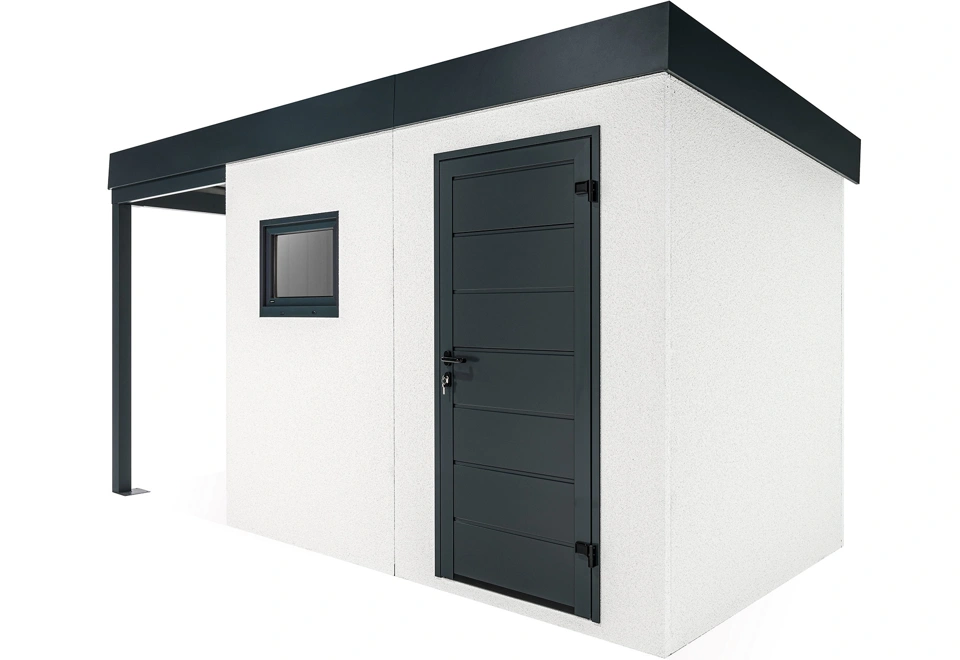 GARDEON® Zahradní domek s oknem a přístřeškem na levé straně