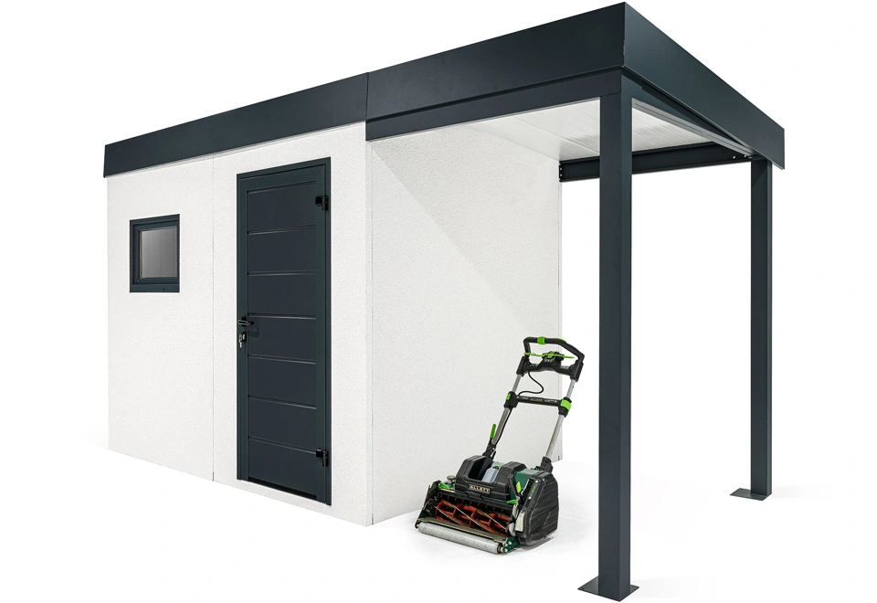 GARDEON® Zahradní domek s oknem a přístřeškem na pravé straně