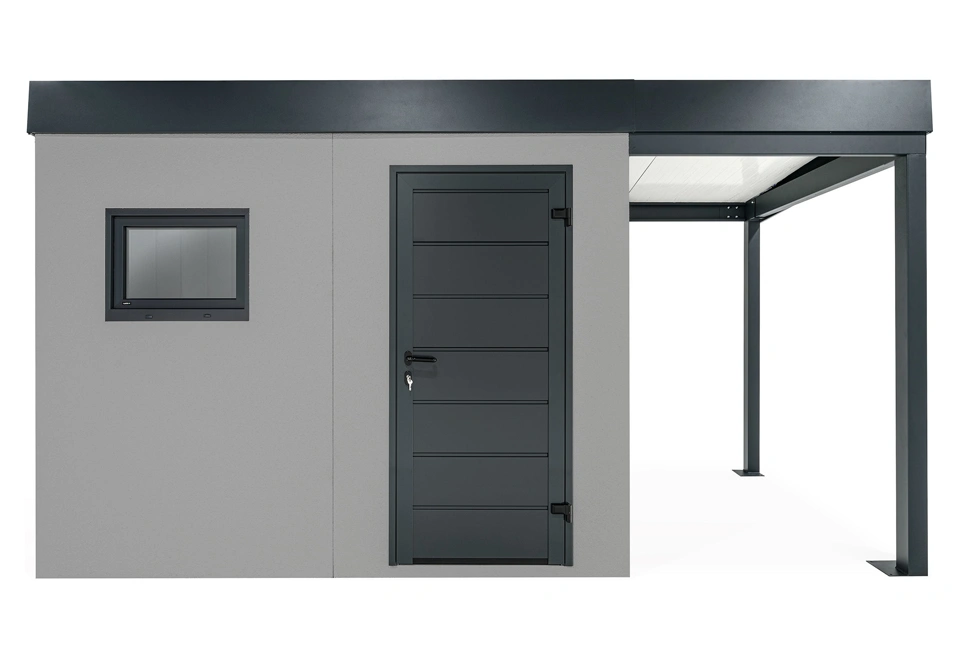 GARDEON® Zahradní domek s oknem a přístřeškem na pravé straně