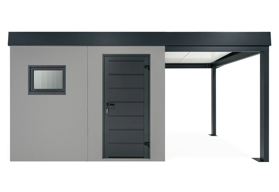 GARDEON® Zahradní domek s oknem a přístřeškem na pravé straně