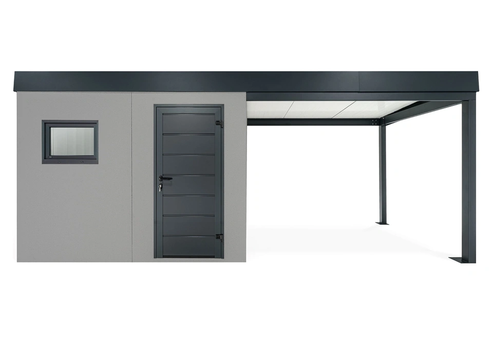 GARDEON® Zahradní domek s oknem a přístřeškem na pravé straně