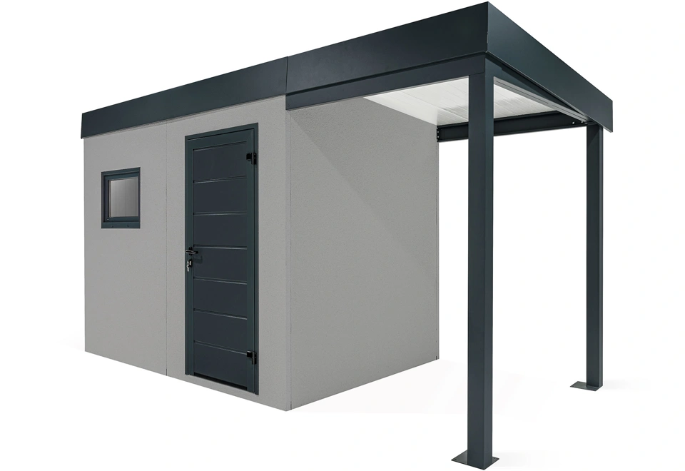 GARDEON® Zahradní domek s oknem a přístřeškem na pravé straně